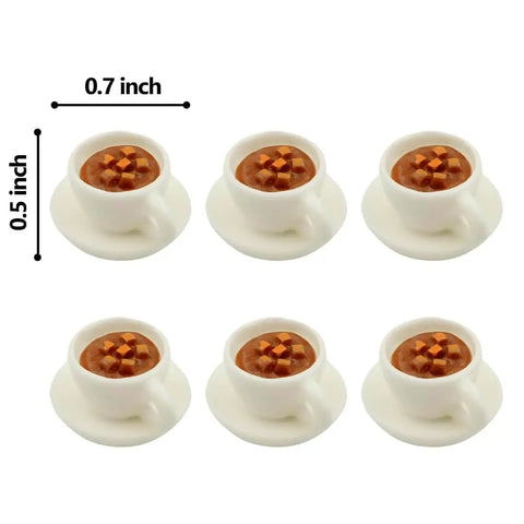 Whimsical Hot Cocoa Door Hinge Toppers Set Of 6 Magnetic Heads For Metal Doors And Surfaces, showing six miniature cocoa cups.