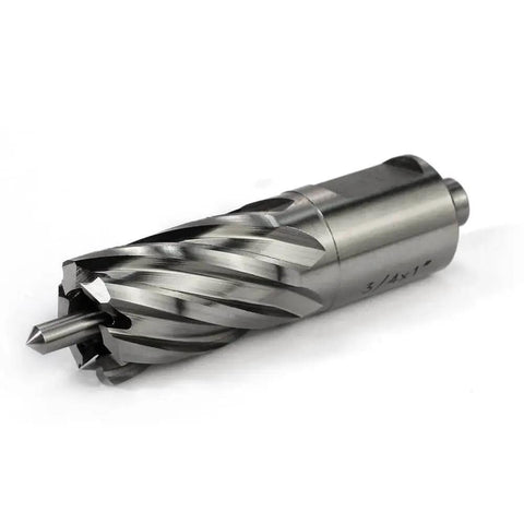 Heavy Duty Three Quarter Inch Annular Cutter for Magnetic Drill Press with Weldon Shank and Pilot Pin, 1 Inch Cutting Depth