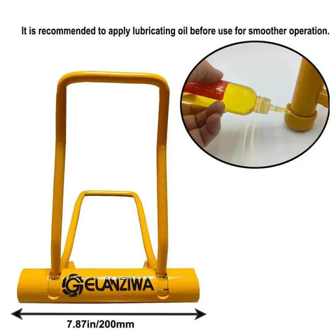 Pro Grade Standing Seam Roofing Tool Hand Seamer shown with lubrication recommendation, 7.87in wide, metal sheet bending tool