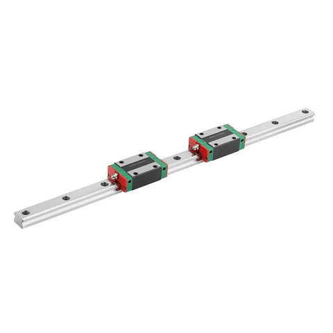 2Pcs EGH15 CA Carriage Slider Blocks for 15mm CNC Square Linear Guide Rail Kit, shown on a mounted rail, high precision, low friction
