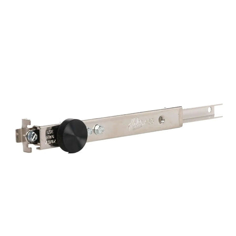 Front view of Pro-Grade Adjustable Sheet Metal Scribe With 1/4 To 12-1/2 In Range, 1/8 In Graduations, pocket size, and zip-in point.
