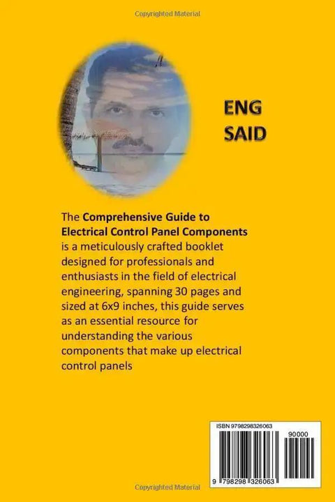 Ultimate Practical Guide To Electrical Control Panel Components For Techs And DIYers book cover, yellow background.