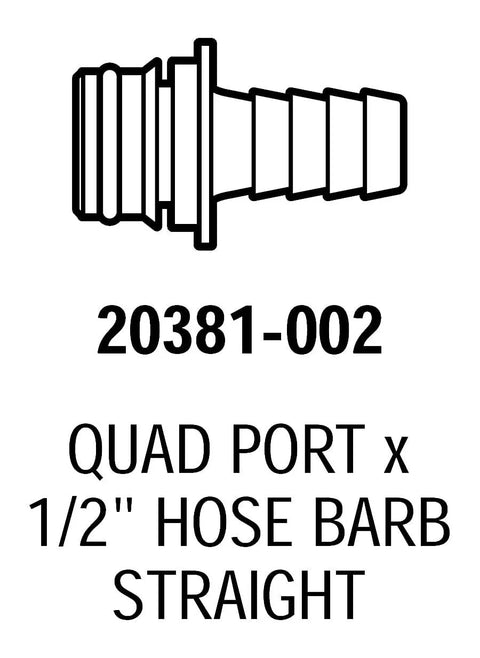 Quad Port Fittings For Water Pumps Three Quarter Inch Outer Diameter To One Half Inch Hose Barb Straight Pack Of Four