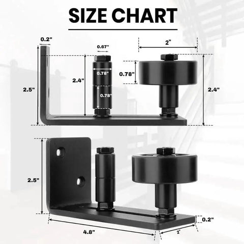 Sliding Barn Door Floor Guide With Bottom Adjustable Roller Eight Setup Options Delivers Quiet Operation And A Flush Design
