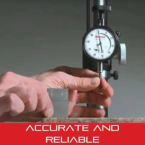 Universal Dial Test Indicator Set Pro Grade With Back Plunger For Height Depth And Width Measurements white face close-up