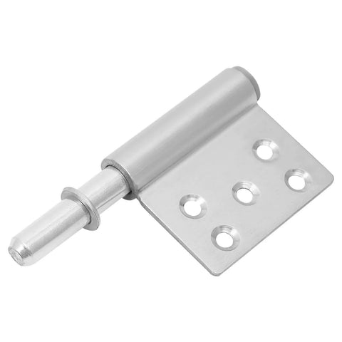Close-up of single heavy duty 304 stainless steel door hinge in brushed silver finish for Set Of Four Heavy Duty 304 Stainless Steel Door Hinges In Brushed Silver Finish For Smooth Quiet Operation, High Load Capacity, Easy Installation And Maintenance, Durable Replacement Or New Door Hardware.