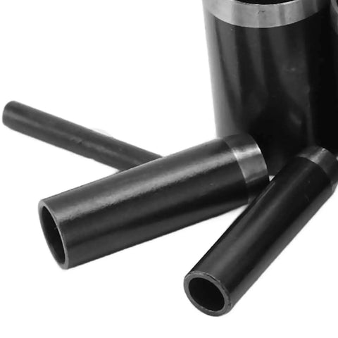 Close-up of steel dies from Leather Hole Punch Set With 15 Sizes From 1Mm To 15Mm Round Hollow Punch Die Cutter Kit, showing various sizes.