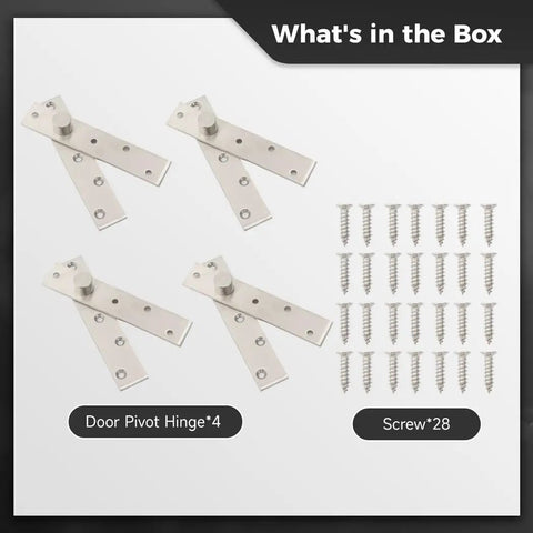 Heavy Duty Invisidoor Pivot Hinges Kit With Screws 4 Pack Hidden 360 Degree Pivot Hinge System For Wood Doors Invisible