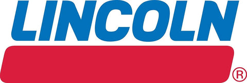 Lincoln brand logo featuring blue text and a red rounded banner.