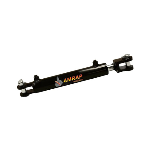 1.5 In Bore 6 In Stroke Welded Double Acting Hydraulic Cylinder Clevis 3000 PSI in black with clevis mounts visible