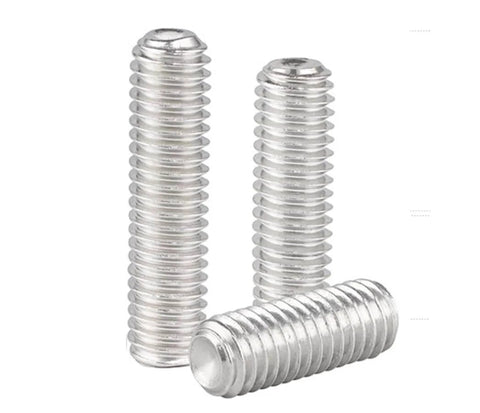 M4-0.7 By 20Mm Hex Socket Grub Screws With Headless Cup And Flat Points, Internal Hex Drive, 304 Stainless Steel, Concave End