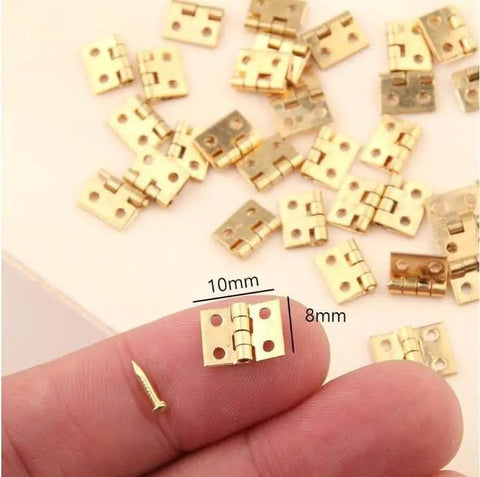 100 Piece Set Tiny Metal Mini Hinges With Screws For Dollhouse Furniture Cabinets Closets And Miniature Boxes Retro Style