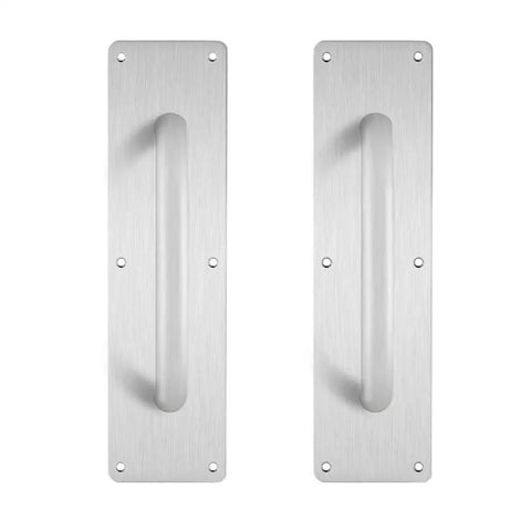 Stainless Steel Door Handle Pull Plate For Commercial Doors Pack Of 2 299x80mm 11.77 In By 3.15 In Brushed Chrome Finish Anti Rust