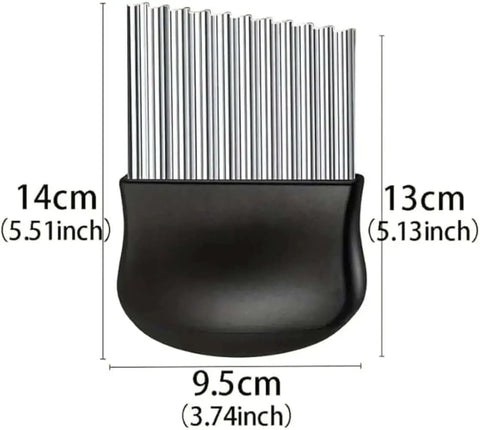 Crinkle Cutter Upgraded Stainless Steel Crinkle Knife For French Fries And Potato Chips Safety Kitchen Tool dimensions shown