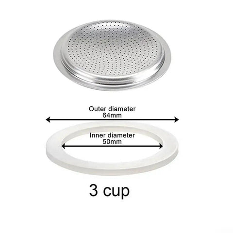 Long Lasting Silicone Gasket Seal For Espresso Moka Pot Replacement, No Fuss Install, Flexible Rubber Seal For Your Coffee Maker, 3 Cup