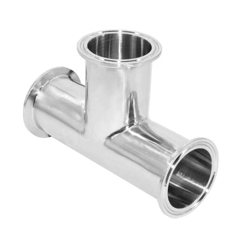 Beduan 1.5in tri-clamp tee sanitary fitting, stainless steel 304, 3-way, 38mm pipe OD, pack of 2