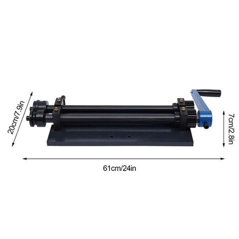 12 Inch Gear Drive Bead Roller for Sheet Metal, DIY Manual Bench Bead Forming Machine with dimensions, side view