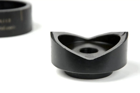 Close-up of THA113 2-1/2 Deep Draw Conduit Punch Die for hydraulic knockout driver, fits 3/4-16 draw studs, creates 2.908 inch hole