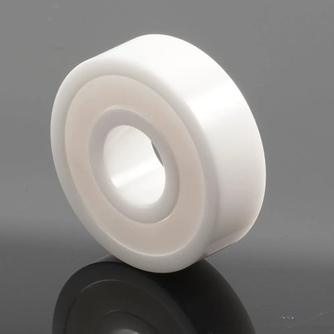 608RS full ceramic bearing (ZrO2), white ring with inner bore, 8x22x7 mm.