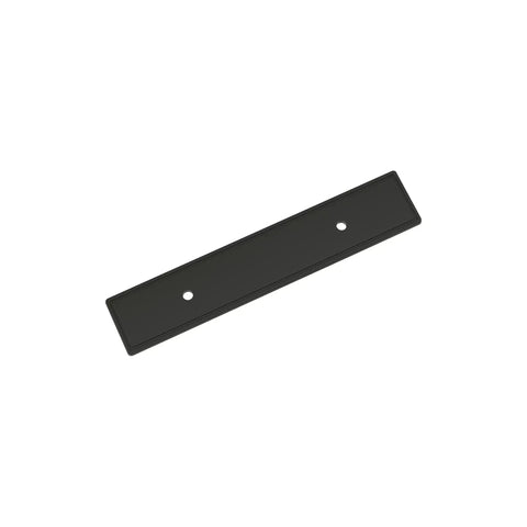 3 Inch Center To Center Rectangle Matte Black Cabinet Pull Backplate BP37601MB Durable Zinc Construction displayed on white background
