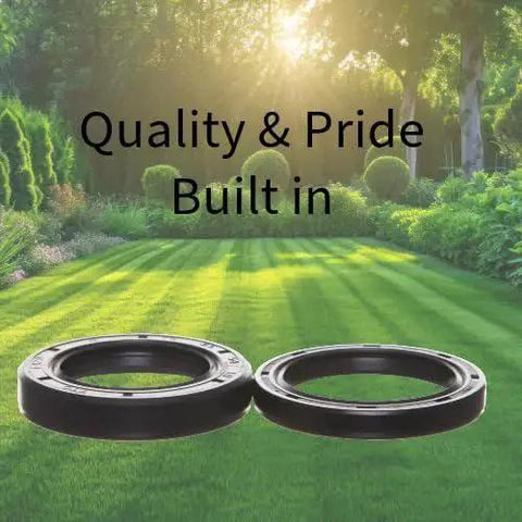 Input And Output Shaft Seal Set For 40HP And 50HP Rotary Cutter Gearboxes Direct Replacement Kit with garden background