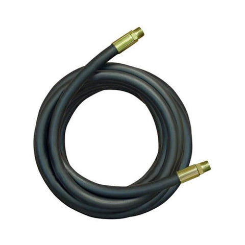 Apache hydraulic hose 1/2 in x 120 in, black with brass male fittings, coiled