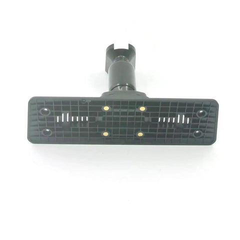 Black durable ABS back plate with metal bracket for rear view mirror, fits 9.66-10 inch mirrors, 13cm by 2.4cm screw spacing.