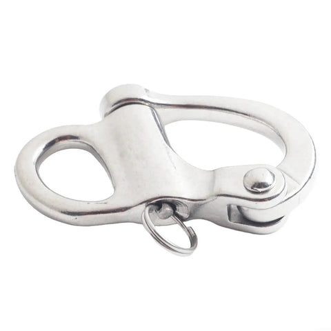 Shophubio marine-grade 316 stainless quick-release shackle with fixed bail, 96mm, close-up view