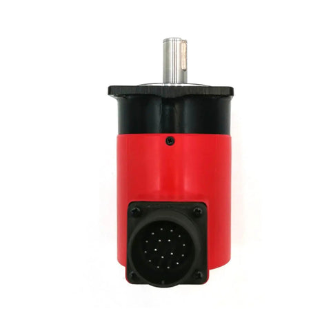 Front view of Encoder Servo Motor With Precision Encoder A860-0372-T001 with red durable housing for CNC machines and robotics