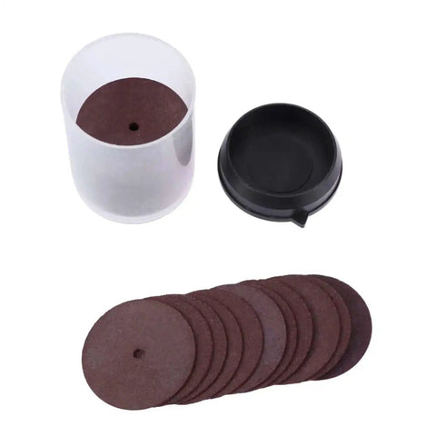 36 Piece Heavy Duty Cutting Wheels And Grinding Discs For Cutters Metal Cut Off Set with storage container, angled view