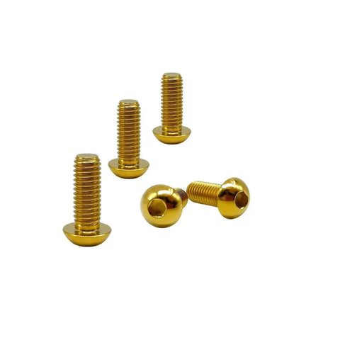 Gold finish Titanium Button Head Hex Socket Cap Screws M4x10mm ISO7380 Ti6Al4V GR5 Aviation Grade Pack Of 5 for RC projects