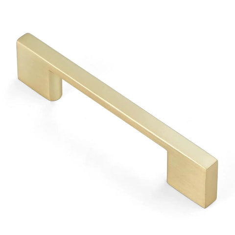 Single handle from 10 Pack Brushed Gold Cabinet Pulls 3 Inch Square Brass Kitchen Cabinet Handles For Drawers Cupboards And Dressers