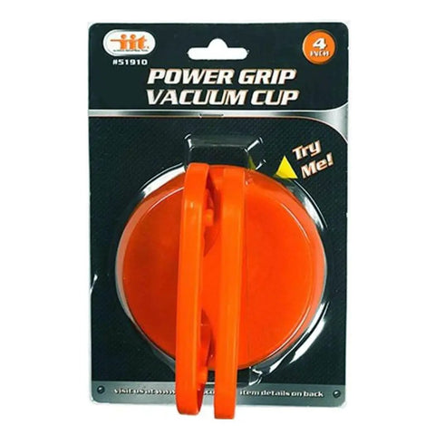 Power Grip Vacuum Cup 4-Inch With Lock And Release Handle packaged on card, showing strong vacuum suction tool for glass lifting, soft rubber.