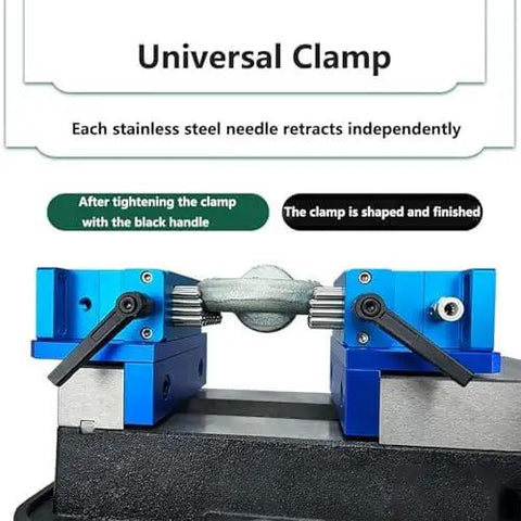 Heavy Duty Universal Stainless Steel Fixture Clamp for CNC Machining And Inspection with 6mm Pins and 21mm Stroke