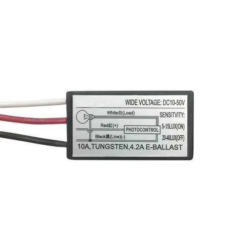 2 Pack DC 8-50V Photoelectric Light Control Switch Dusk To Dawn Sensor For Outdoor Lighting with three wire setup detail