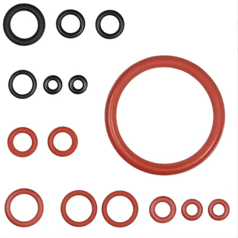 30 Piece Silicone O Ring Kit for Espresso Machines, DIY Repair Seal Set for Fully Automatic Coffee Makers, Red and Black