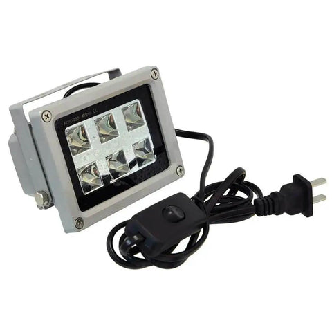 60W 405nm UV Resin Curing Light for SLA DLP 3D Printers with US plug and six high-power UV LEDs in durable aluminum housing