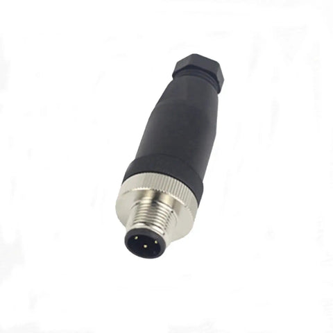 M12 3 Pin Male Circular Connector A Coding Interface Field Wireable Sensor IP67 Straight Type Adapter, side view