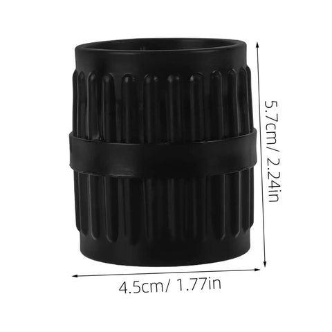 Black plastic tubing deburring reamer from the Tubing Deburring Reamer Set 2 Pcs Inner Outer Reamer Tool For Pipes Quick Chamfering Edge Removal DIY.