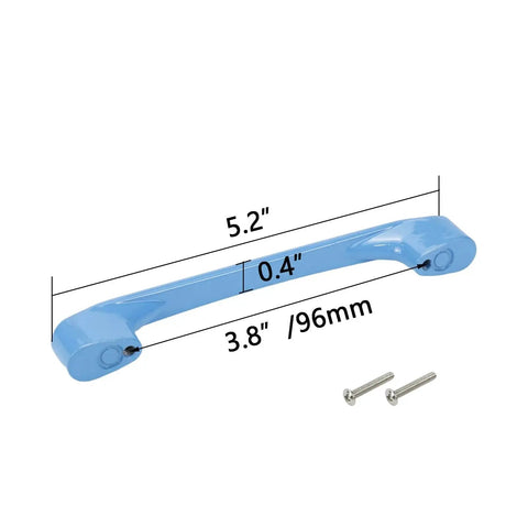 Blue 8 Pack 3.8 Inch Hole to Hole Cartoon Pull Handles for Kids Room Wardrobes Cabinets and Drawers with Screws, size 5.2 x 0.4 inches