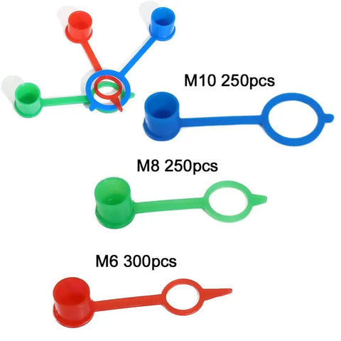 800 Pcs Zerk Fitting Dust Cover Caps Kit For M6 M8 M10 Polyethylene Plastic Red Blue Green Color Set Keeps Dirt And Moisture Out