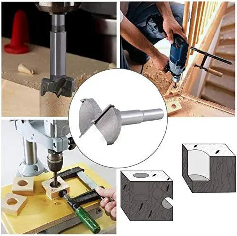5 Piece Forstner Drill Bit Set 15-35mm High Strength Steel Woodworking Bits For Precise Flat Bottom Holes With Clean Edges