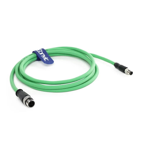 Industrial M12 D Code 4 Pin To M8 A Code 4 Pin Sensor Cable Shielded High Flex IP67 2m for PLC I O Systems Sensors