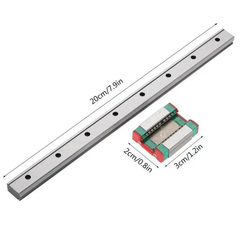 12mm Linear Rail Kit With Slide Block For Precision Motion Heavy Duty Build Bearing Steel Track 200mm Length Four Point Load Design