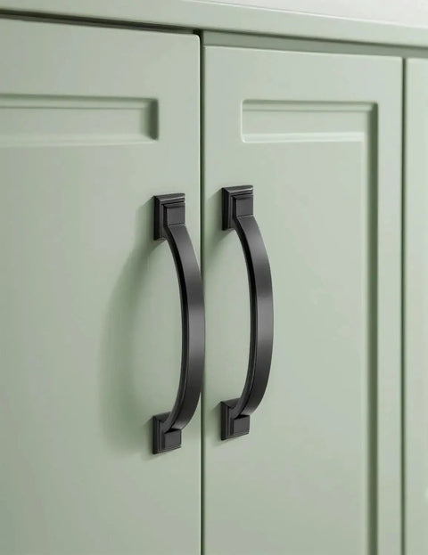 15 Pack 4 Inch Black Arch Cabinet Pulls Matte Black Zinc Alloy Drawer Handles For Kitchen And Bathroom Modern Cabinet Hardware