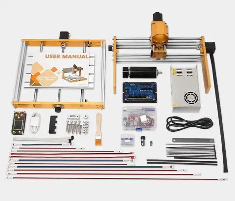 Boss 500W All Metal CNC Router Machine With 3 Axis GRBL Offline Control And Emergency Stop For Cutting Wood Acrylic MDF Plastic LUNYEE 3018 Pro Max with components and user manual