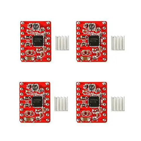 Four A4988 driver modules with radiator heatsinks for 3D Printer CNC Shield V3 Engraver Expansion Board Kit.