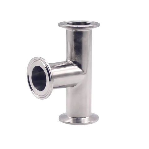DERNORD 3-way clamp tee sanitary fitting, stainless steel 304, fits 1.5 in tri-clamp, 38mm pipe OD