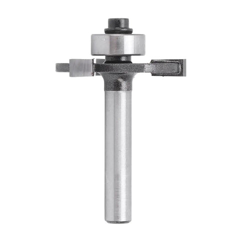 T Shaped Router Bit With One Quarter Inch Shank, Three Teeth Ball Bearing Slotting Cutter For Wood And Plywood, Five Thirty Second Inch Cutting Height