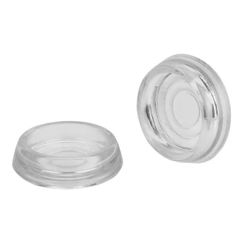 Set Of 12 Clear Glass Furniture Coasters Round 2 9/16 Inch Floor Protectors For Chairs Tables And Sofas Elegant Caster Cups For Hardwood